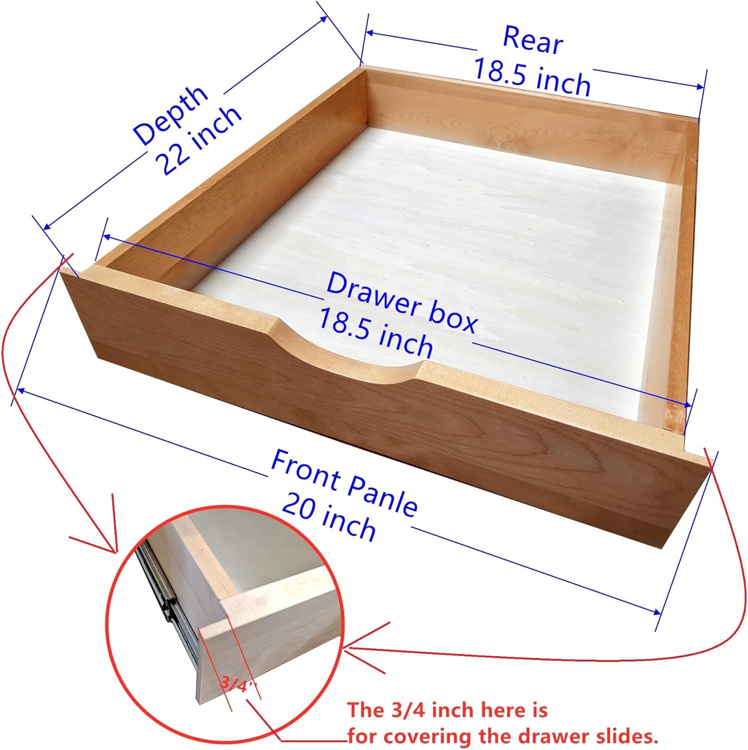 Soft Close Wooden Drawer Box Organizer Pull Out Under Cabinet Sliding Shelf Base Kitchen Bathroom Vanity Under Sink Pull Out Organizer Drawer Roll Out Wood Box Storage Shelve (26 Inch (26''W x 22''D))