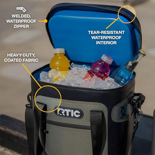 RTIC Soft Cooler 30 Can, Insulated Bag Portable Ice Chest Box for Lunch, Beach, Drink, Beverage, Travel, Camping, Picnic, Car, Trips, Floating Cooler Leak-Proof with Zipper