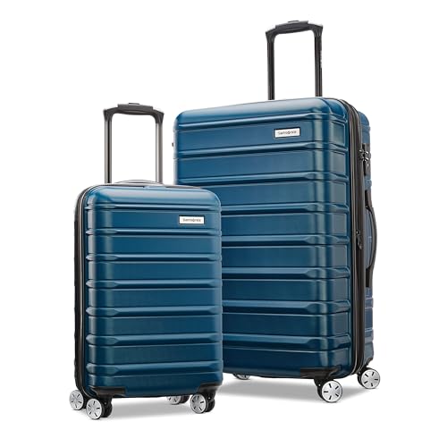 Samsonite Omni 2 Hardside Expandable Luggage with Spinner Wheels, 2-Piece Set (19/24), Lagoon Blue