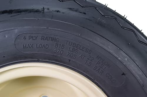 18x8.50-8 OEM Golf Cart Wheels and Golf Cart Tires Combo - Set of 4 (18x8.5-8, Beige)