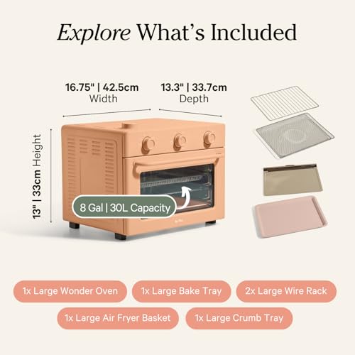 Our Place Wonder Oven | 6-in-1 Air Fryer & Toaster Oven with Steam Infusion | Compact, Countertop Friendly, Fast Preheat, Multifunctional | Air Fry, Toast, Roast, Bake, Reheat & Broil | Char