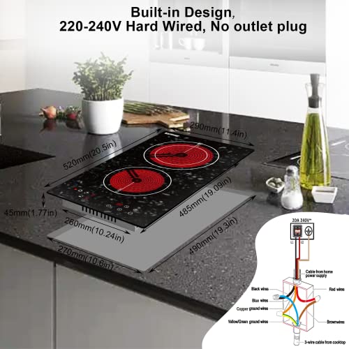 Karinear electric cooktop Marble Patterned Surface