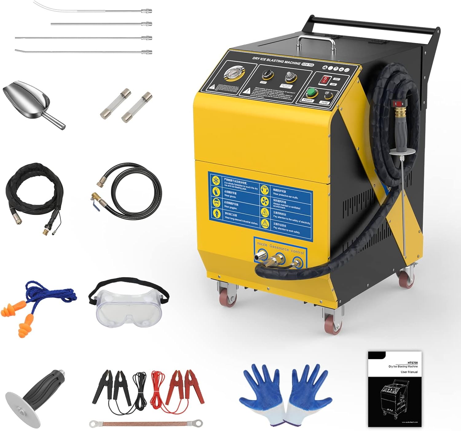Dry Ice Blasting Cleaning Machine, Dry Ice Blast Cleaners for Industrial, Automotive, Medical, Compatible with All Vehicle Cars(110V)