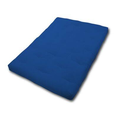 Fibre Futon Mattress Alwyn Home Size: Full, Color: Royal Blue, Thickness (depth): 6x22