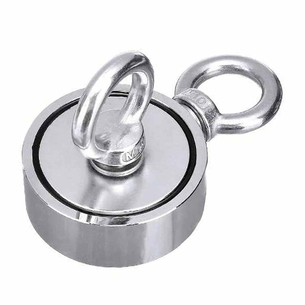 Upto 1300 Lbs Fishing Magnet Kit Pull Force Strong Neodymium + Rope + Carabiner