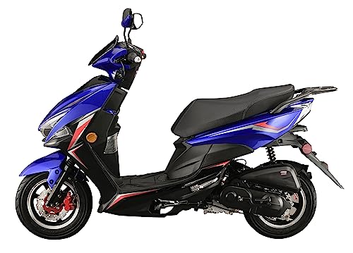 HHH X18 150cc Scooter Street Motorcycle Gas Moped 150cc Adult Bike with 10 inch Aluminum Wheels (Choose Your Color : Red, Black & Blue)