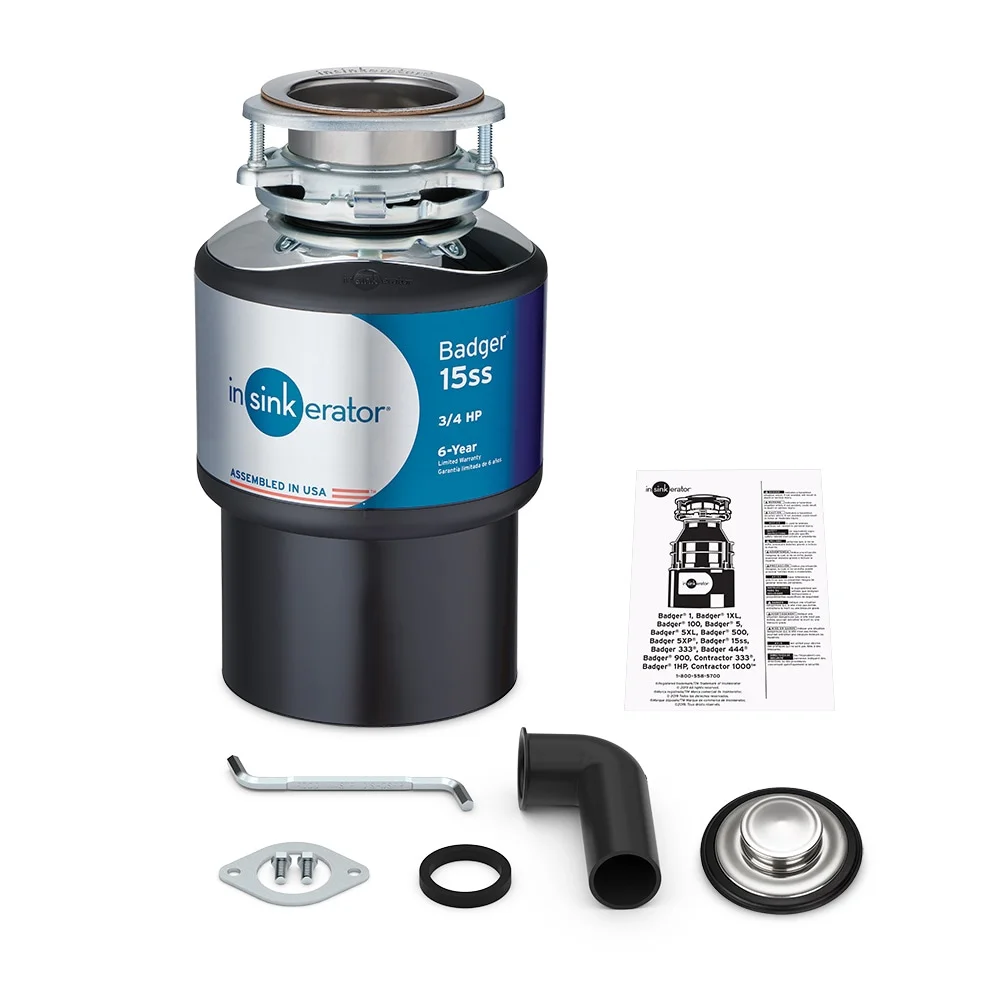 InSinkErator Badger 15ss Non-corded 3/4-HP Continuous Feed Garbage Disposal