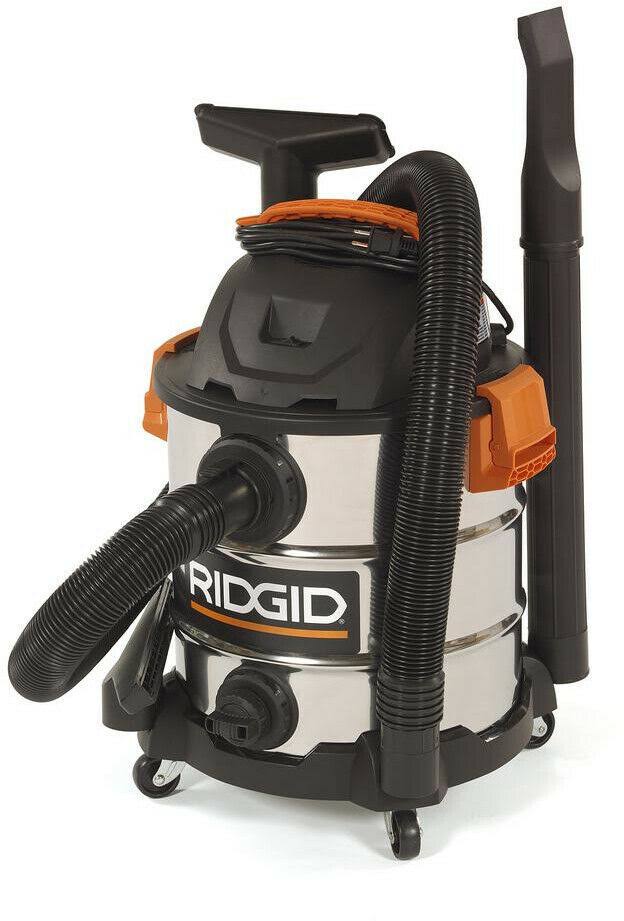 Ridgid 10 gal. 6.0 Peak HP Stainless Wet Dry VAC with Bonus Dust Bags