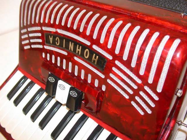 Hohner 48-BASS Accordion, Red