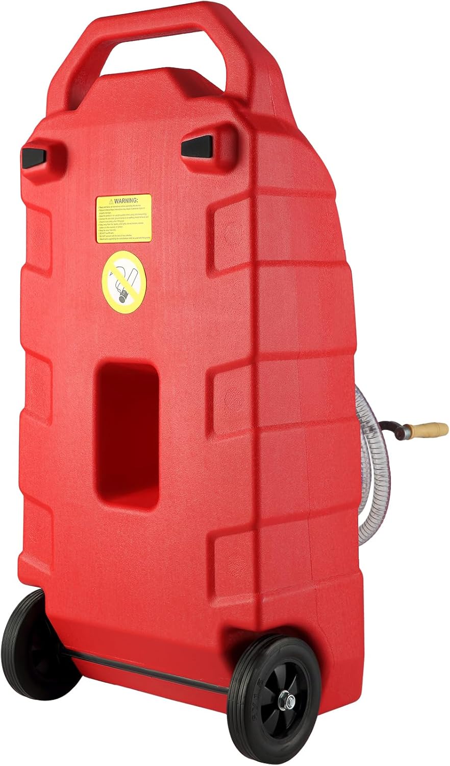 VEVOR 16 Gallon Fuel Caddy, 7.8 L/min, Portable Gas Storage Tank Container with Hand Pump Rubber Wheels, Fuel Transfer Storage Tank for Gasoline Diesel Machine Oil Car Mowers Tractor Boat Motorcycle