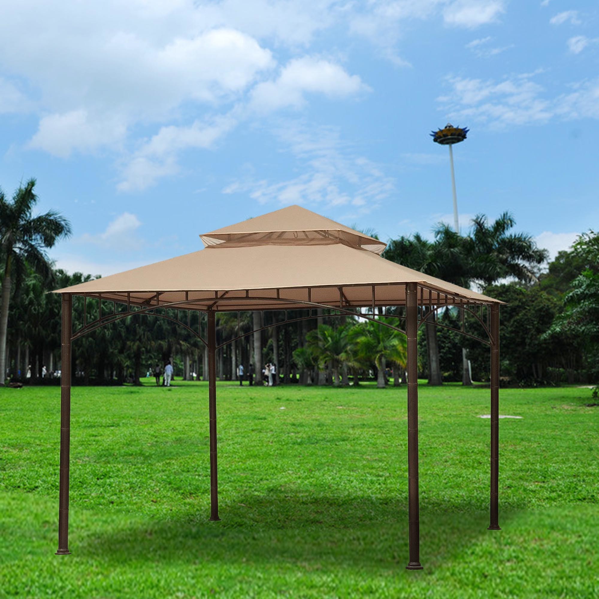 10'x10' Summer Veranda Gazebo Replacement Canopy - 1 - 5.52 - Enhance your outdoor shelter with a durable UV-blocking canopy!