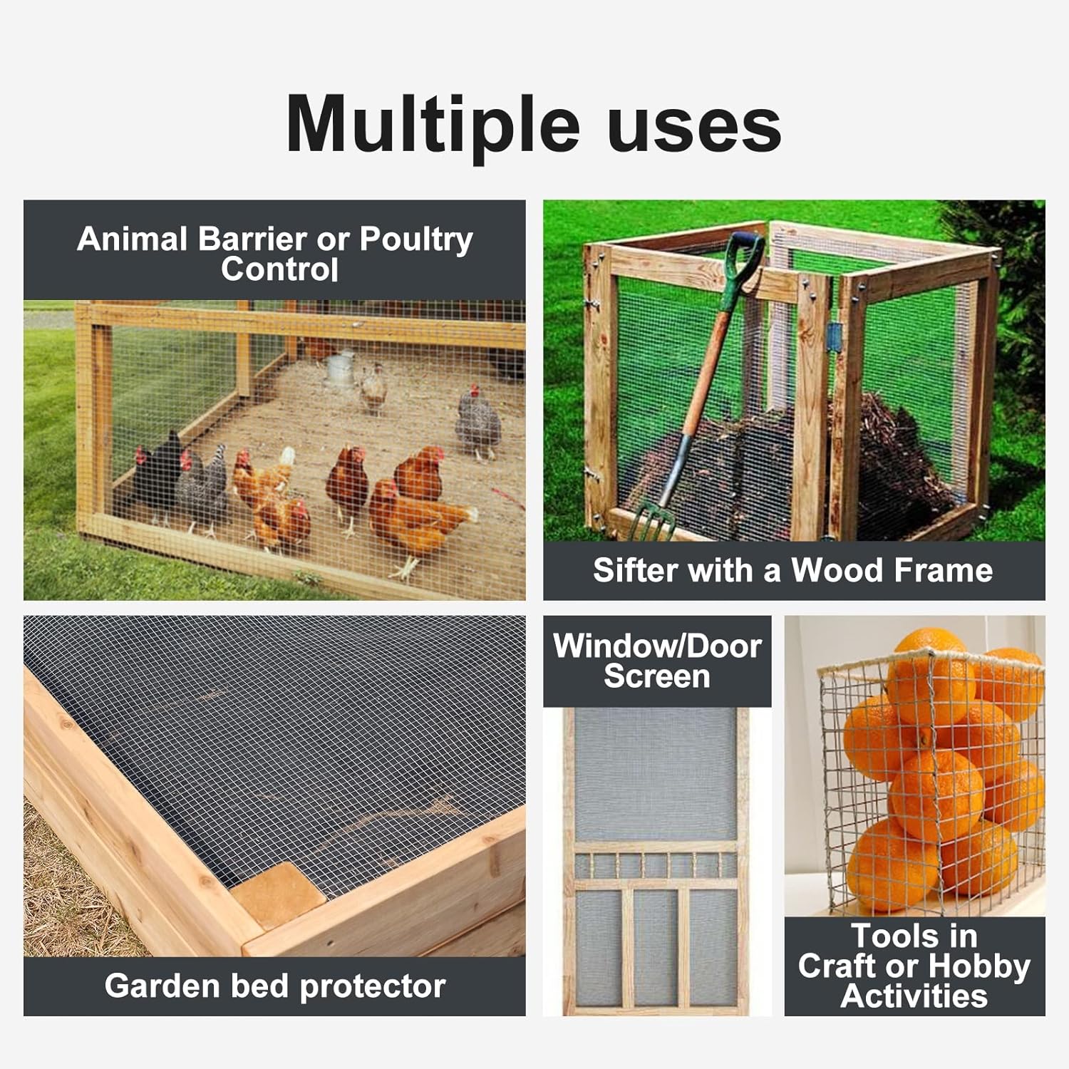 Hardware Cloth Galvanizing After Welding 1/2 inch 48 in x 100 ft - 19 Gauge Wire Mesh Roll Garden Fencing Chicken Fence Rabbit Snake Cage Heavy Duty
