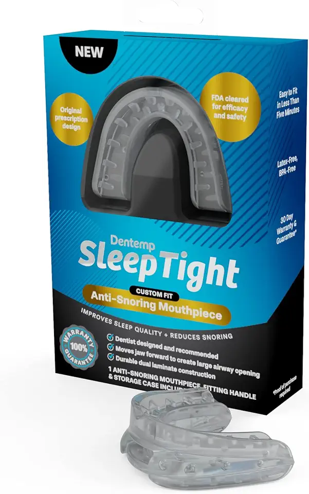 Dentemp SleepTight Mouthpiece – Anti Snoring Device - Custom Fit Snoring Mouthguard for a Sleep Apnea - Device Designed by Dentist and Made in USA 1pk - Kansas Nuitrition - HNZSDS