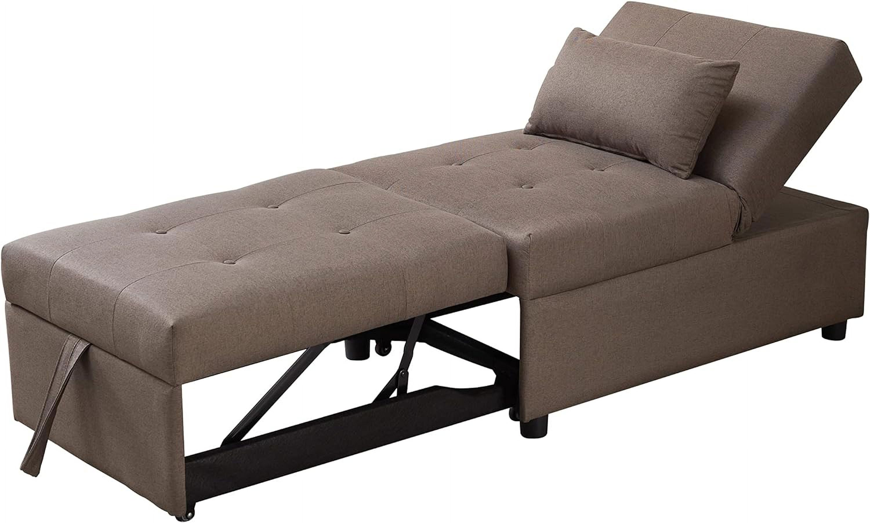 MultiFunction Ottoman, Sofa Bed Sleeper, Convertible Chair, Dark Grey