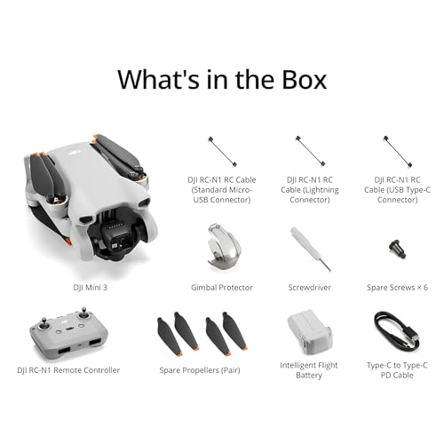 DJI Mini 3 (DJI RC), Lightweight 3x Mechanical Gimbal Drones with Camera for Adults 4K, 38-min Flight Time, up to 32800ft (10km) Video Transmission, Vertical Shooting, GPS Auto Return Integrated