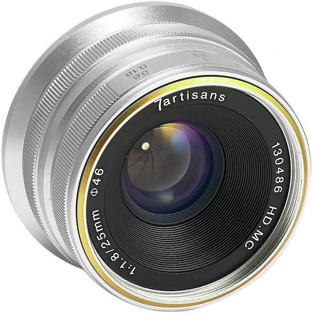 7artisans 25mm f/1.8 Manual Focus Prime Fixed Micro Four Thirds Lens (Silver)