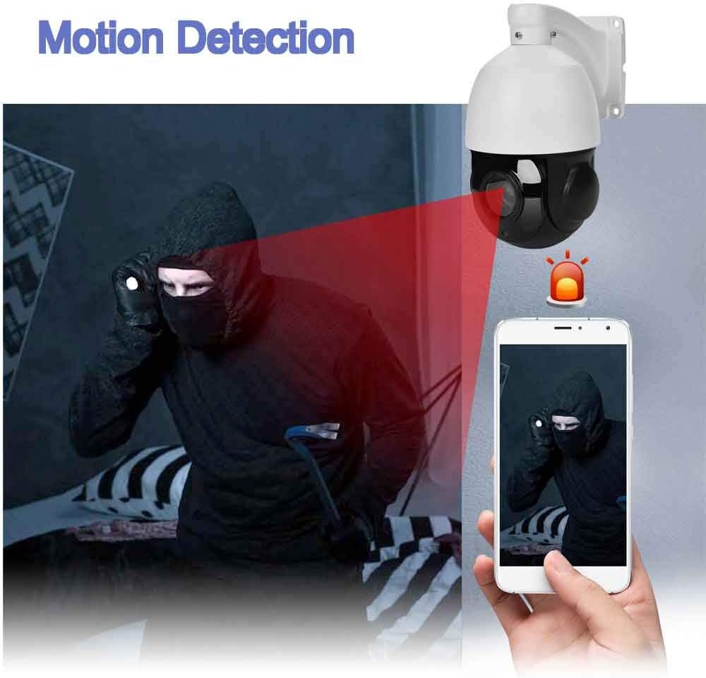 4K Outdoor PTZ IP POE 8MP Security IP Camera Pan Tilt 30xOptical Zoom Speed Dome 300FT IR Night Vision Motion Detection Remote View Two-Way Audio