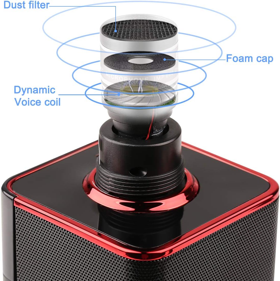 2049 X50 12w Cardioid Dynamic Karaoke Microphone, Handheld Wireless Bluetooth Karaoke Systems Karaoke Machine for Home/Outdoor/Party/Classroom/Wedding/Car Compatible with Smart phone/PC/Mp3/Mp4/TV