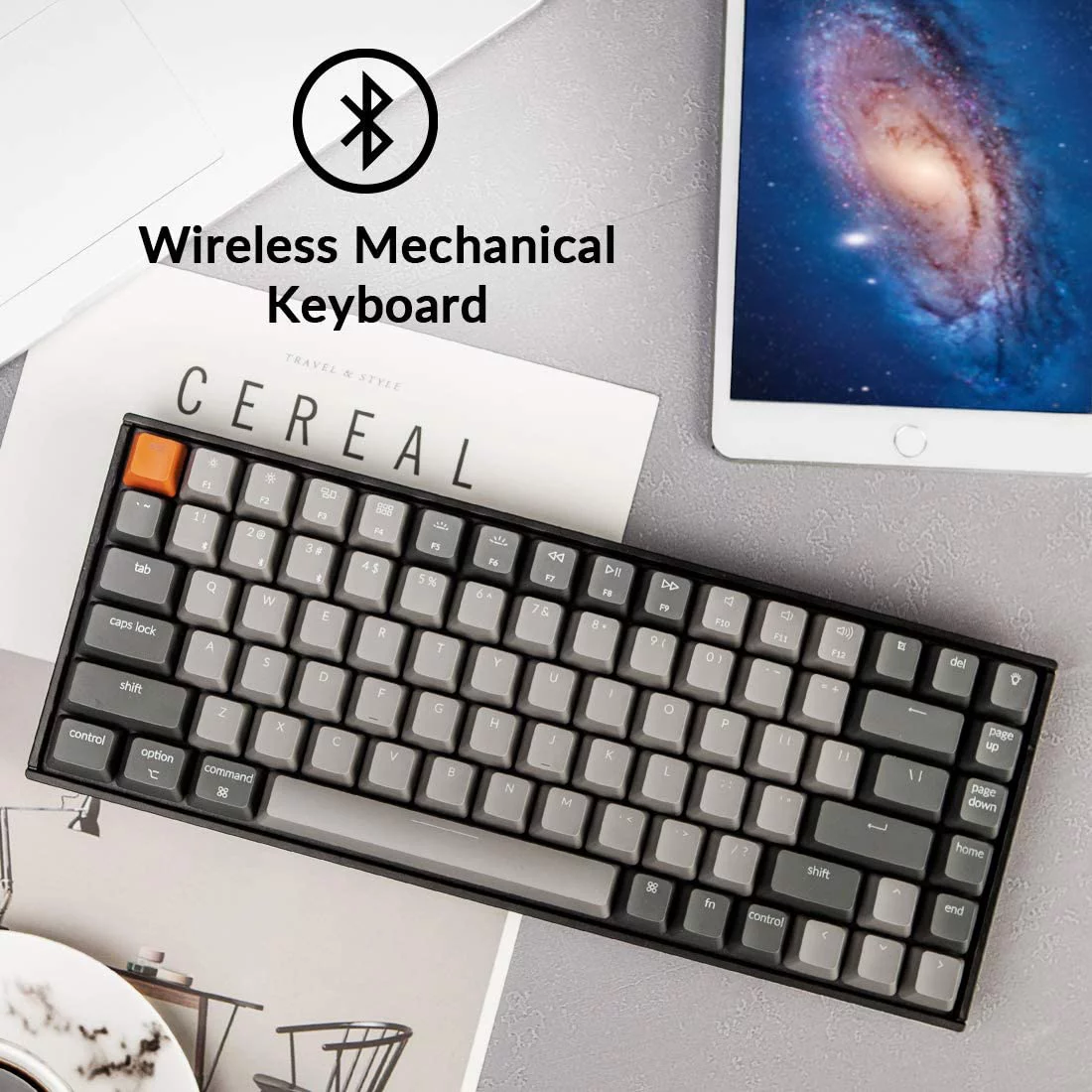 Keychron K2 - Version 2 - keyboard - backlit - wireless - USB, Bluetooth 5.1 - key switch: Gateron G Pro Brown