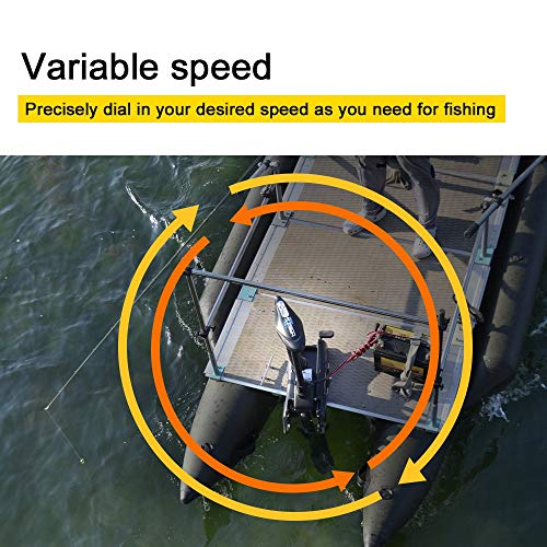 AQUOS Haswing White 12V 55LBS 48inch Bow Mount Trolling Motor with 2.4G Remote Control, Quick Release Bracket for Inflatable Boat Kayak Bass Boat Aluminum Boat Fishing, Freshwater/Saltwater Use