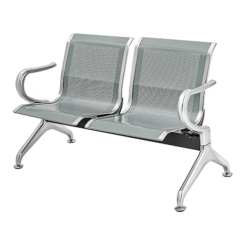 Waiting Room Chairs, 3 Seat Reception Chairs Airport Chair Guest Bench for Office Airport Lobby Hospital (Blue)