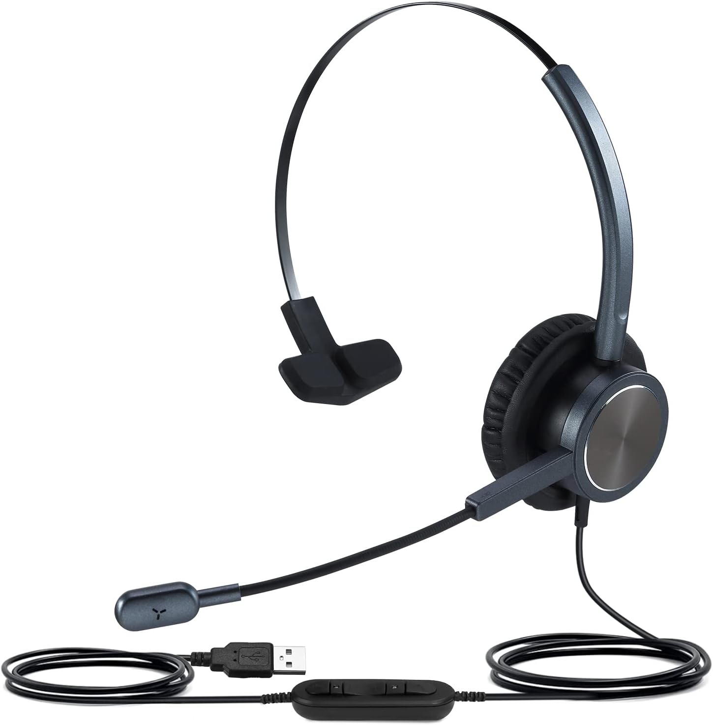 USB PC Headset for Zoom Conferencing, PC Video Call Headset with Mute Button, Teams Meeting Headset with Noise Cancelling Microphone & Volume Control, Online Teaching & Virtual Class Headset for Kids