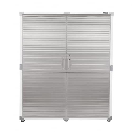 Seville Classics UltraHD Solid Steel Lockable Metal Storage Cabinet Locker Organizer, w/Adjustable Shelves for Garage, Warehouse, Office, Classroom, Granite, 48" W x 24" D x 72" H