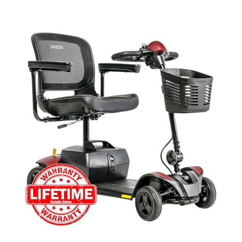 Pride Mobility Go Go Elite Traveller 2 4-Wheel Scooter - Travel Mobility for Adults, 18 Ah Battery, 300 Lbs Weight Capacity, 17"x17" Foldable Seat, Iceberg Blue - SC442E w/18AH