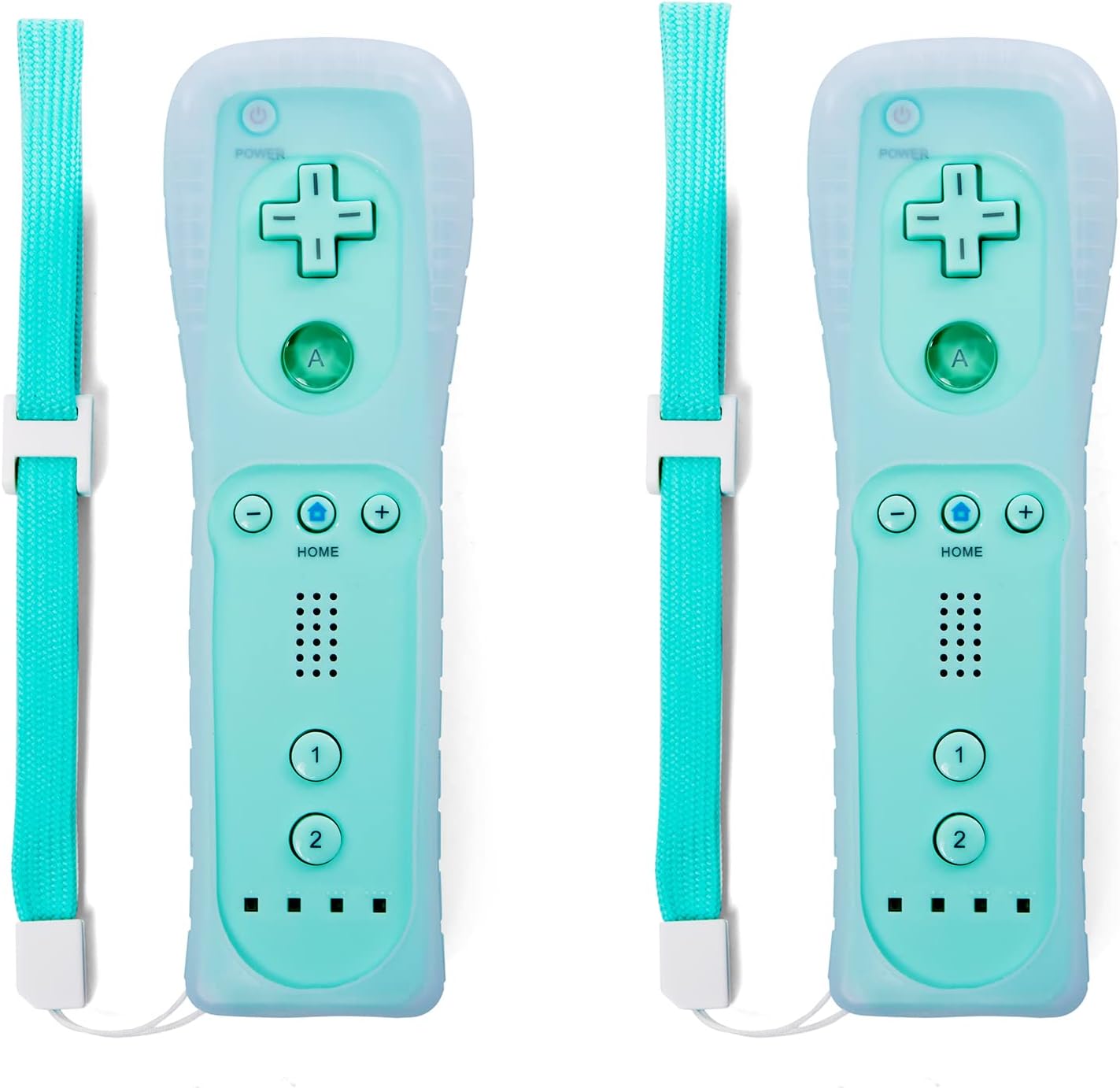 Wii Controller, Soanufa Wii Controller 4 Pack, Wii Remote Controller Band Silicone Case and Wrist Strap, Compatible with Wii and Wii U Game Console (White+Black+Deep Blue+Red)