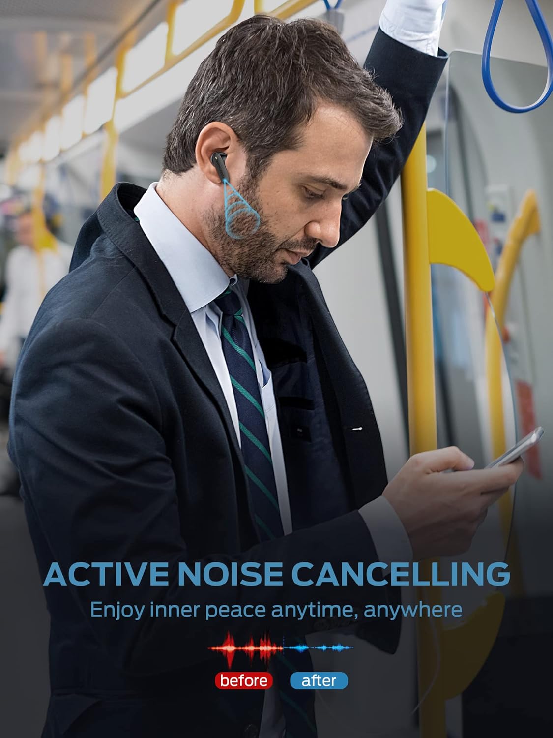 Monster Clarity 108 ANC Wireless Earbuds with 4 Microphones, Bluetooth 5.2, Multi Mode Noise Cancelling, Clear Sound, 30H Playtime, Wireless Earphones for Work, Home Office
