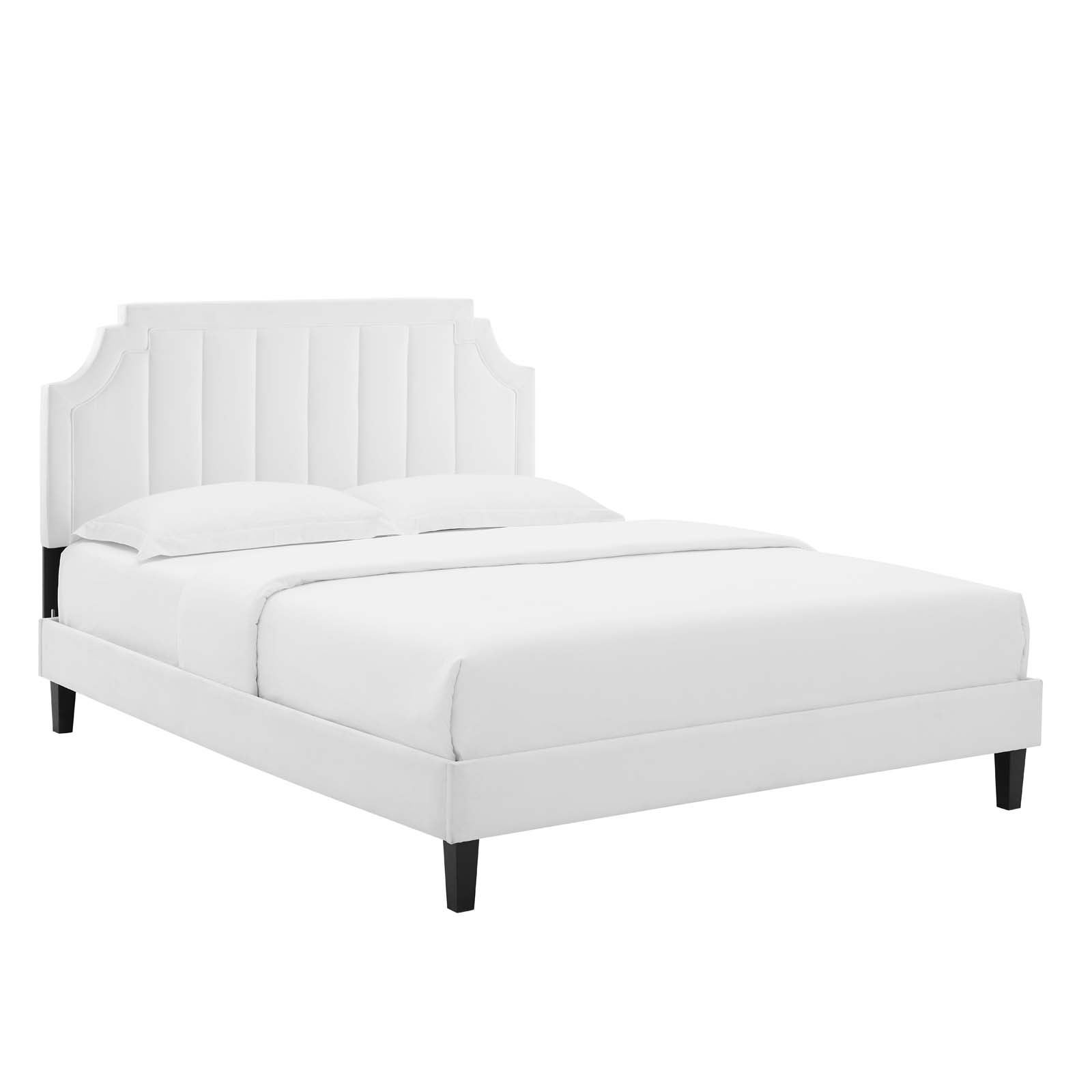 Modway Sienna Performance Velvet King Platform Bed in White