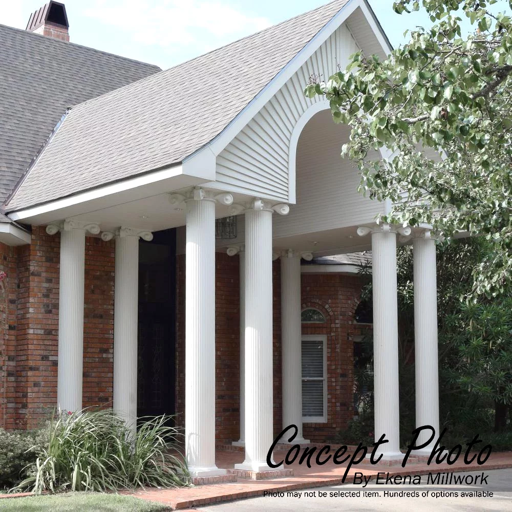 6" x 9' Endura-Aluminum Wellington Style Column, Square Shaft (Load-Bearing 12,000 lbs), Non-Tapered, Gloss White Finish w/ Capital & Base