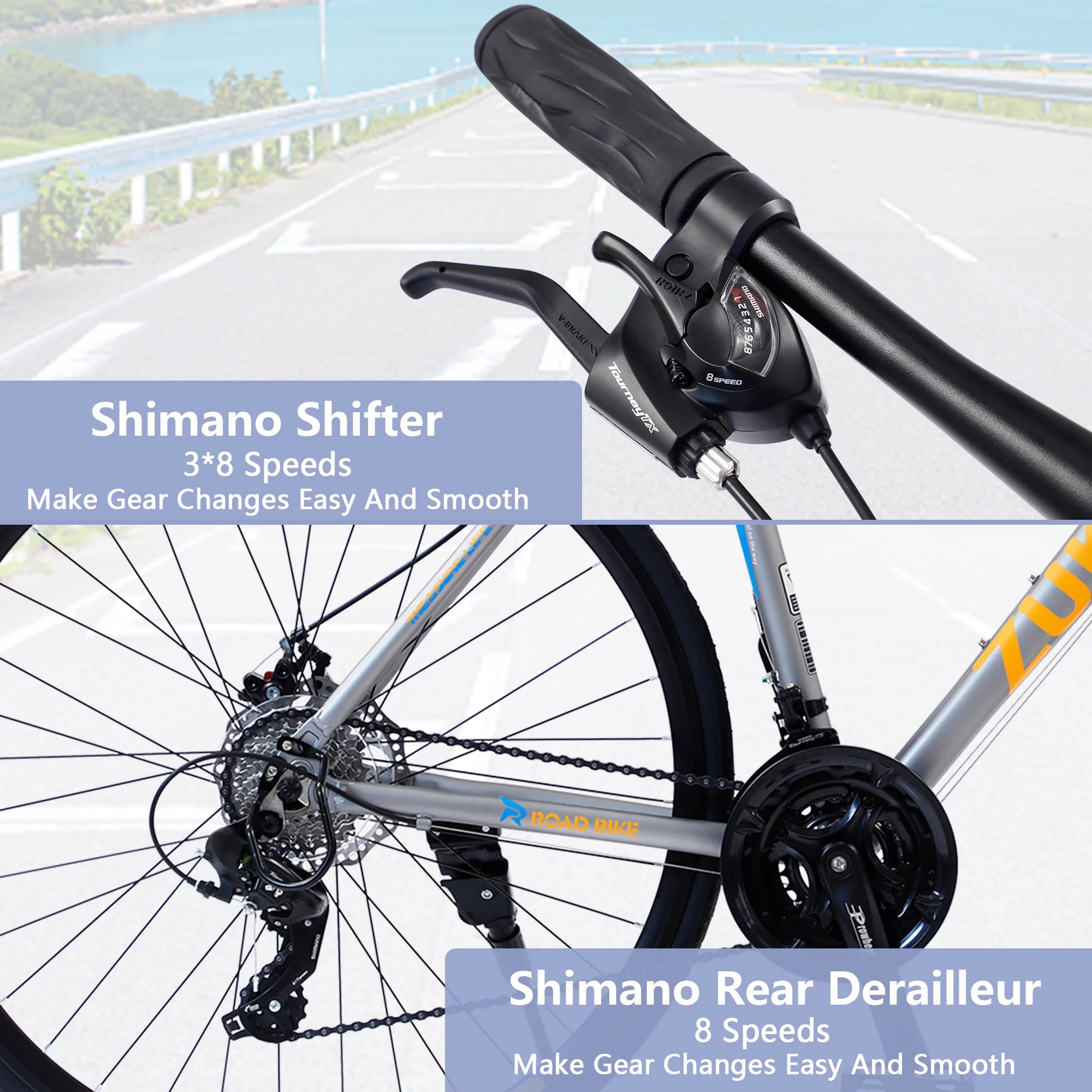 Meghna 24 Speed Hybrid Bike Disc Brake 700C Road Bike for Men Women's City Bicycle Titanium