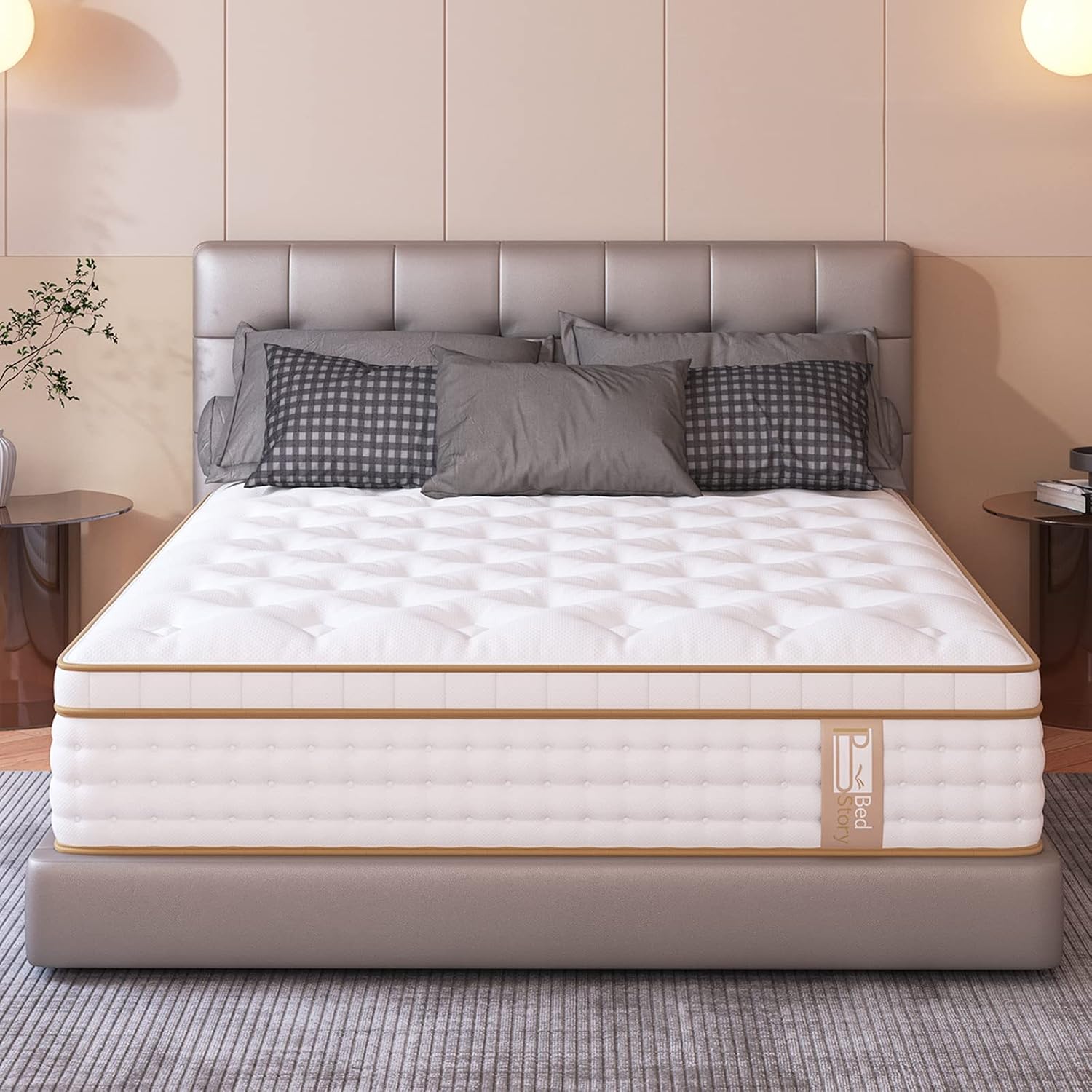 BedStory 12 Inch Queen Mattress, [Ultra-Durable] Gel Fresh Memory Foam and Innerspring Mattress in a Box, Low Motion Transfer, Comfortable and Quiet Sleep Mattresses, and Pressure Relief, Made in USA
