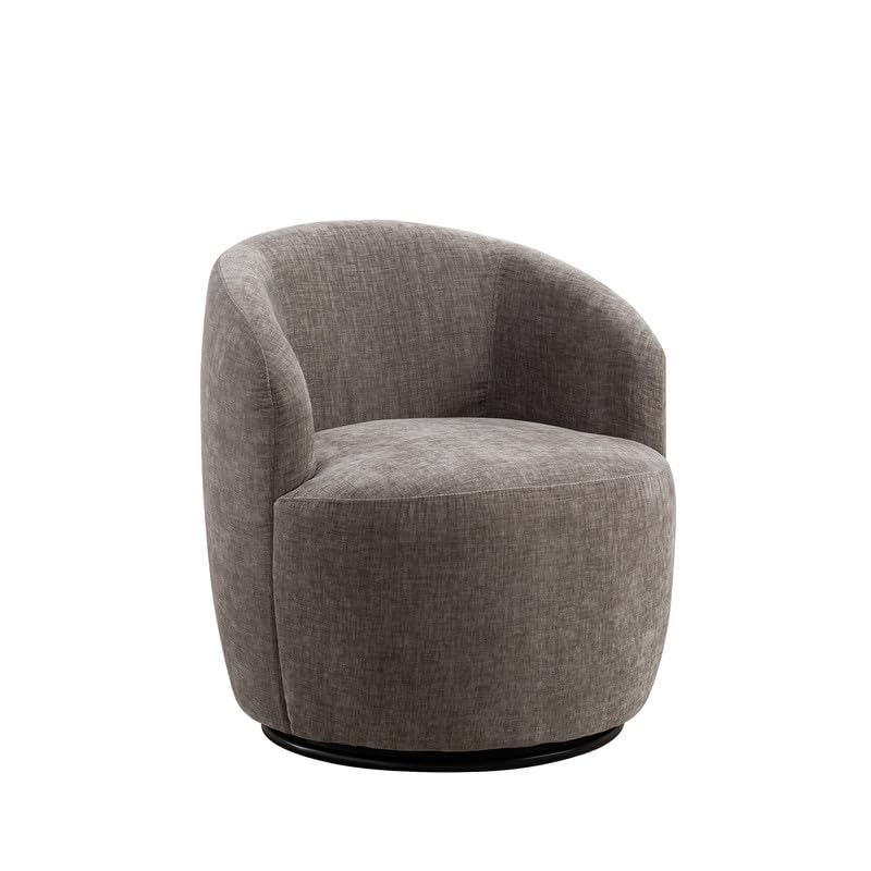 Swivel Barrel Chair Set of 2, 360 Degree Swivel Round Chair, Modern Upholstered Small Round Accent Arm Chairs,Chenille Living Room Barrel Chair, Suitable for Office (Mustard)