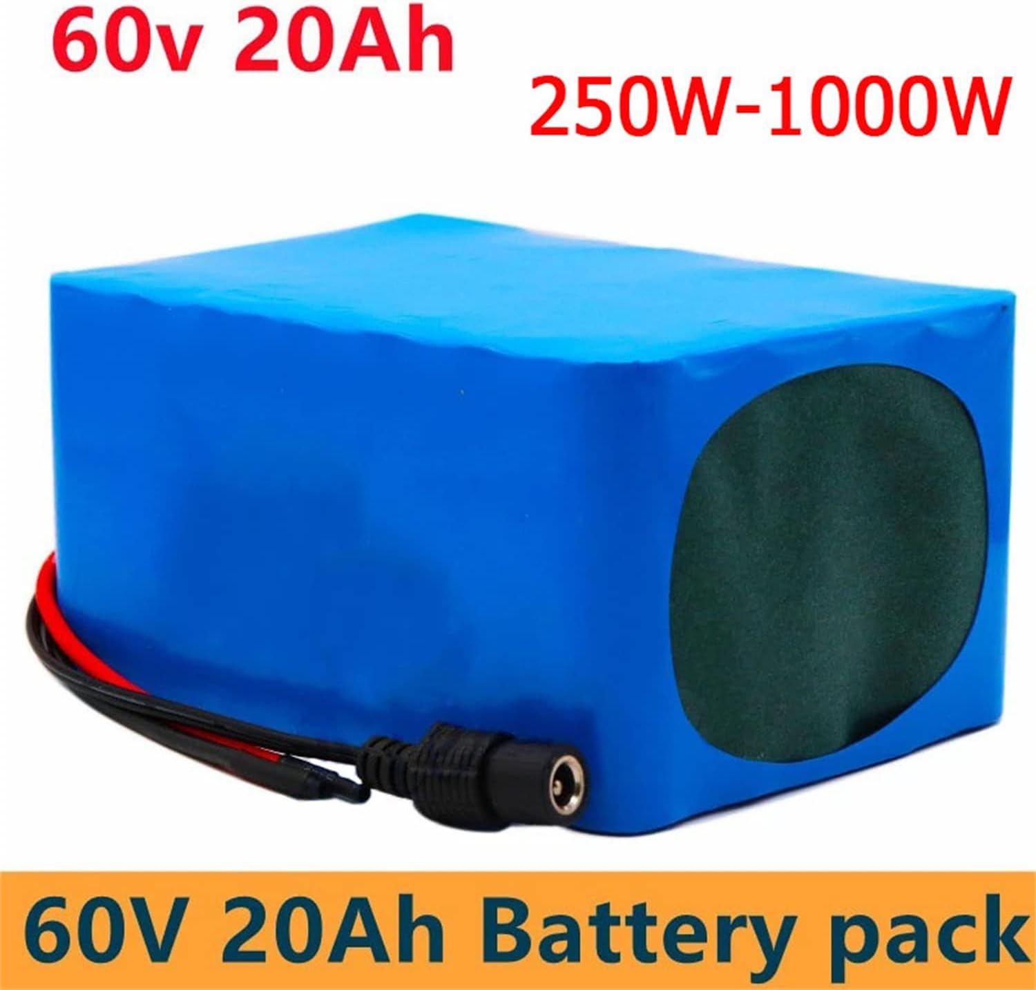 60V 20Ah Ebike Battery, 16S2P Li-Ion Battery Pack, for 750W 1000W Electric Bicycle Scooter Motor, with 30A BMS