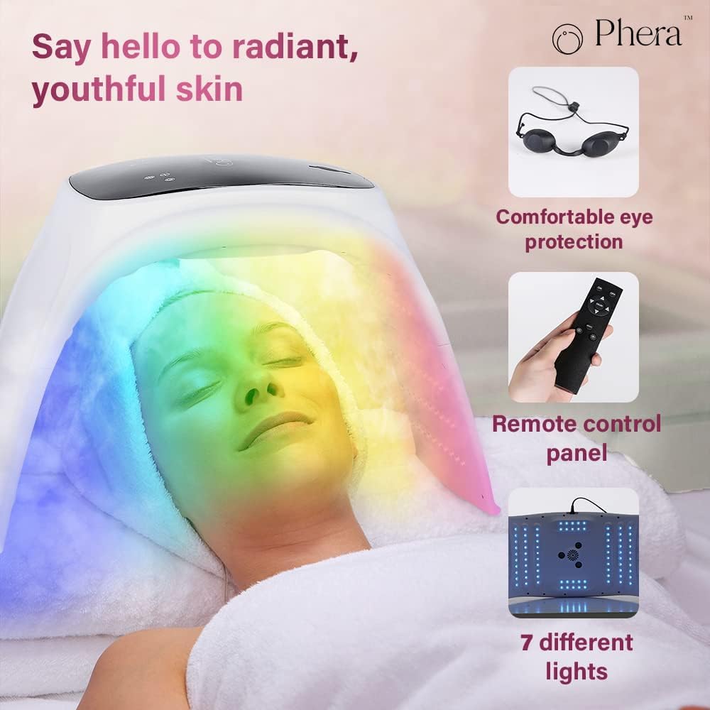 8-in-1 LED Light Therapy for Face - Photon LED Light Facial Machine - LED Face Light Therapy, LED Therapy Machine w/Hot & Cold Mist Functions