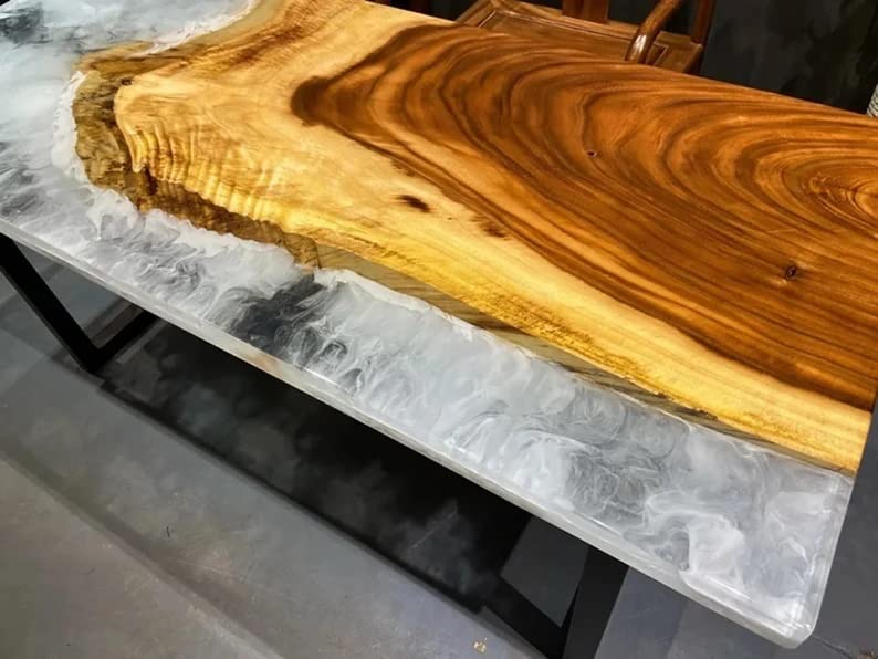 Personalized Large EPOXY Table, Resin Dining Table for 2, 4, 6, 8 River Dining Table, Wood Epoxy Coffee Table Top, Living Room Table (without Stand, 60 x 36 Inches)