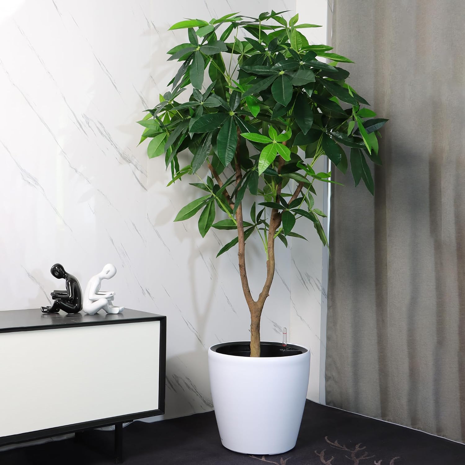 18x17 & 22x13 Self Watering Floor Standing Planter with Water Level Indicator (White Matte)