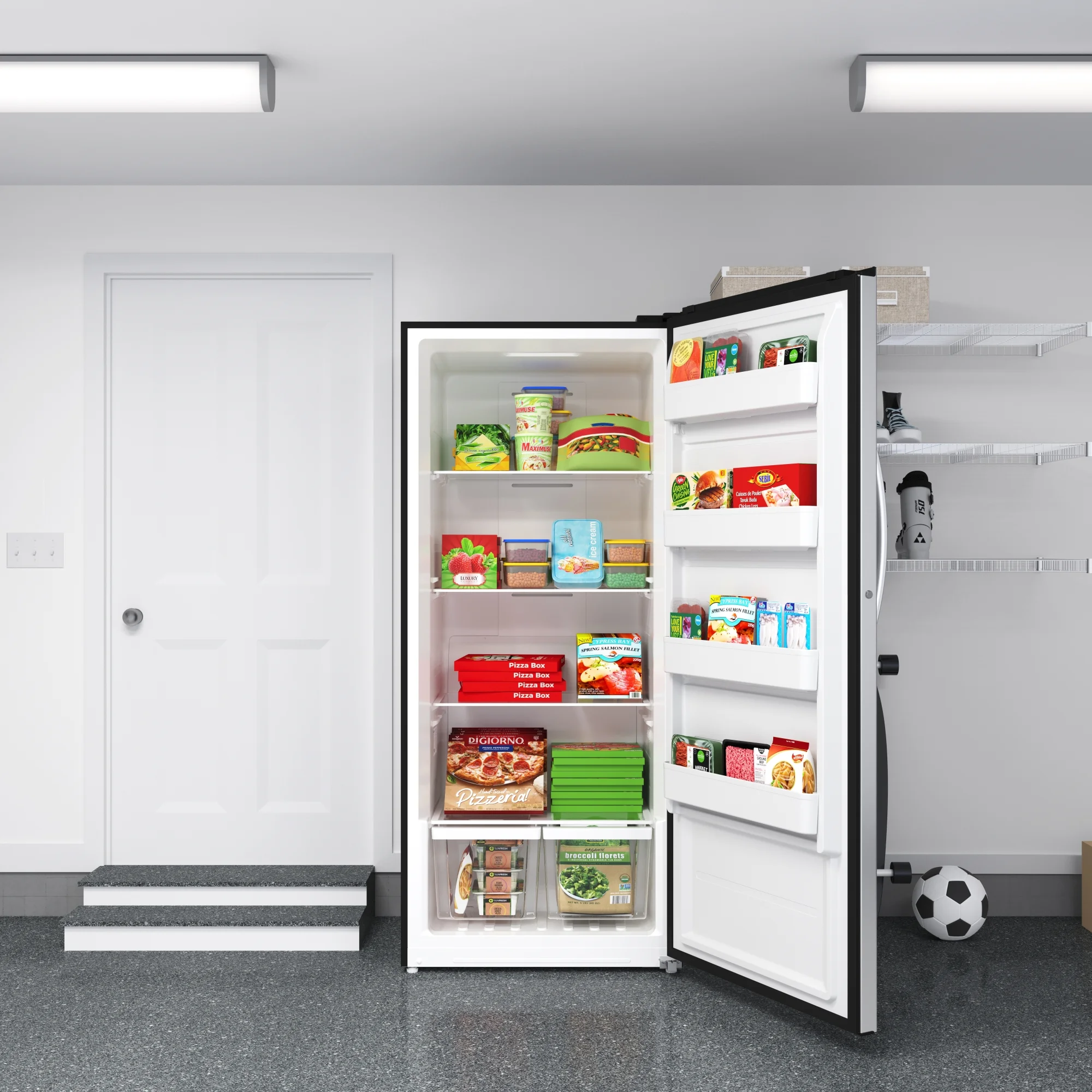 Upright Convertible Refrigerator Freezer 21 cu. ft. Silver