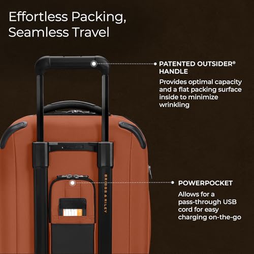 Briggs & Riley Domestic 22" Carry On Expandable Spinner - Luggage for Travel, Suitcases with Wheels, Softside Rolling Bag for Men & Women, Self-Repairing Zipper - ZDX Collection, Black