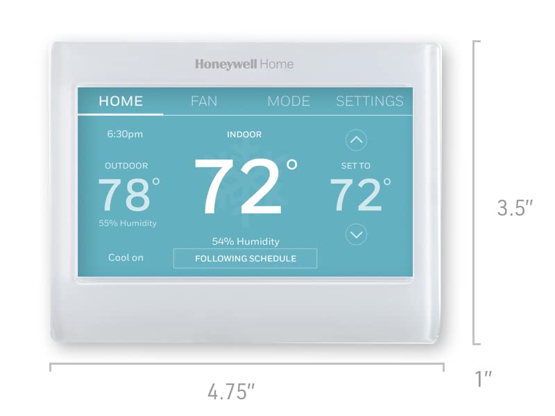 Honeywell Home RTH9585WF Wi-Fi Smart Color Thermostat, 7 Day Programmable, Touch Screen, Energy Star, Alexa Ready, C-Wire Required, Not Compatible with Line Volt Heating Gray