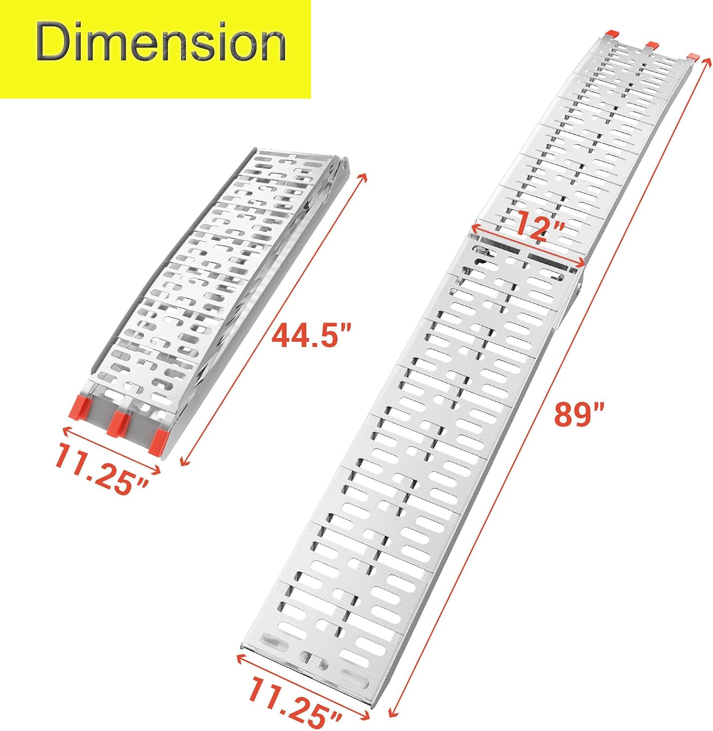 Set of 2 Ramps, 1500 lbs ATV Ramps for Pickup Trucks, 7.5ft Aluminum Ramps, Folding Loading Ramps for Bike, ATV/UTV, Trucks, Lawn Mowers, Motorcycle