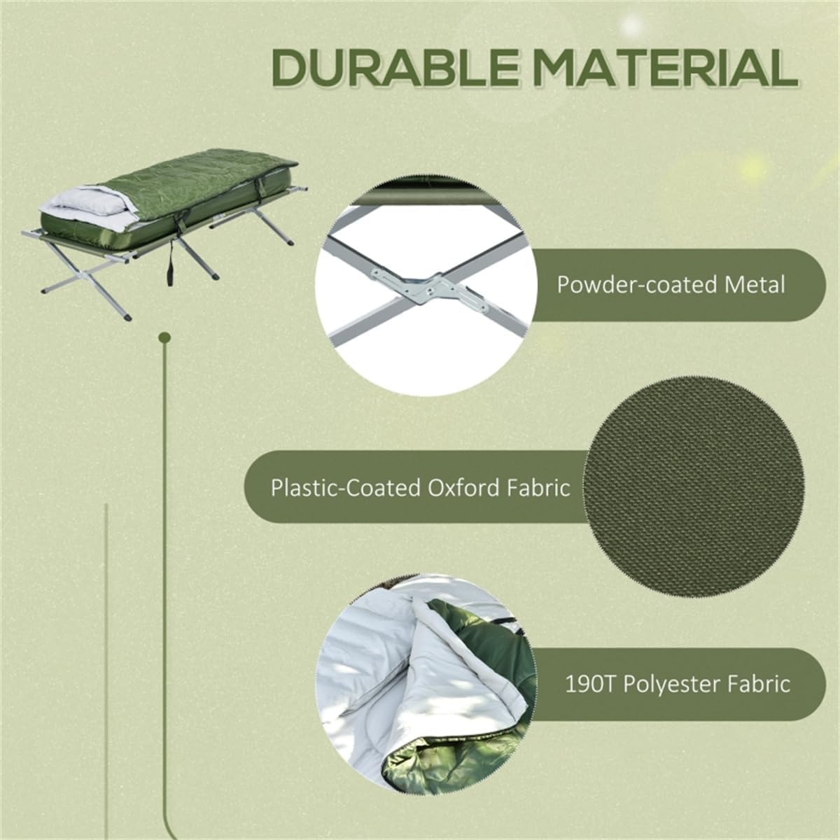 Anywhere Bed, Fold Up Camping Bed & Outdoor Guest Bed Set - Air Cot, Sleeping Bag, Pump Included - Hideaway Bed for Camping and Travelling