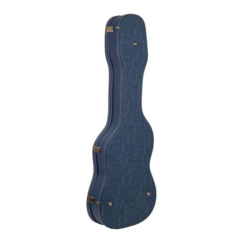 Crossrock Relief Series 335 Guitar Case for ES-335 & Semi-Hollow Electric Guitars | Carved Smoke Blue Finish, Monochrome Blue Velvet Interior, Lock – Premium Wooden Hardshell