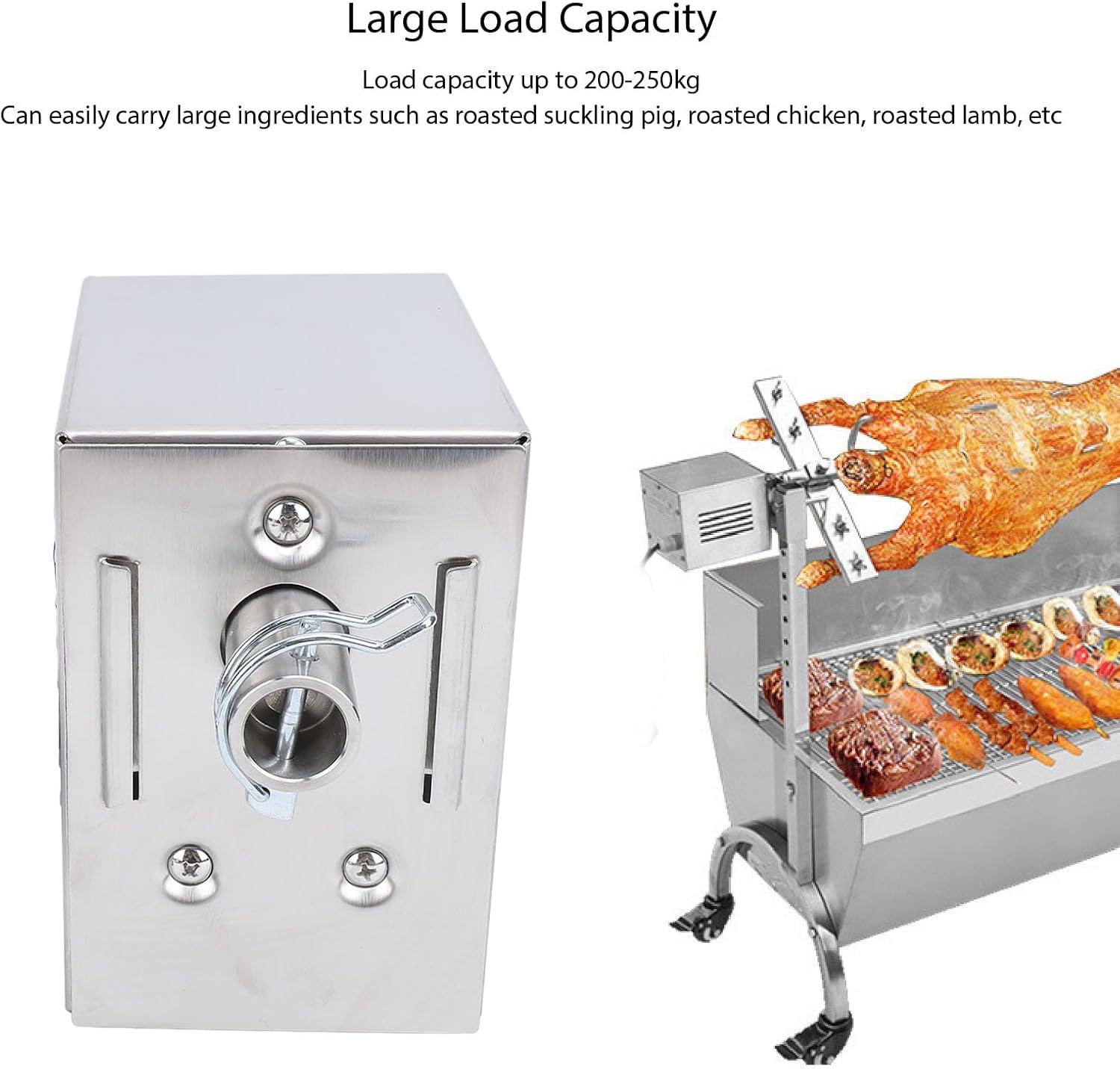 45W Electric Grill Rotisserie Motor, Stainless Steel Barbecue Replacement Motor for Pig Goat Chicken Rotisserie Roaster