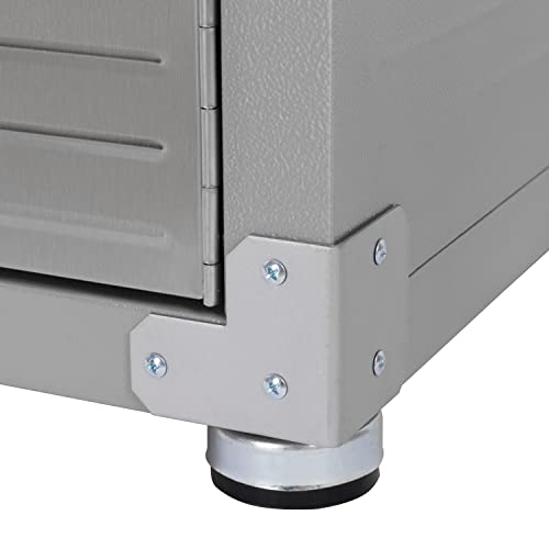 Seville Classics UltraHD Solid Steel Lockable Metal Storage Cabinet Locker Organizer, w/Adjustable Shelves for Garage, Warehouse, Office, Classroom, Granite, 48" W x 24" D x 72" H