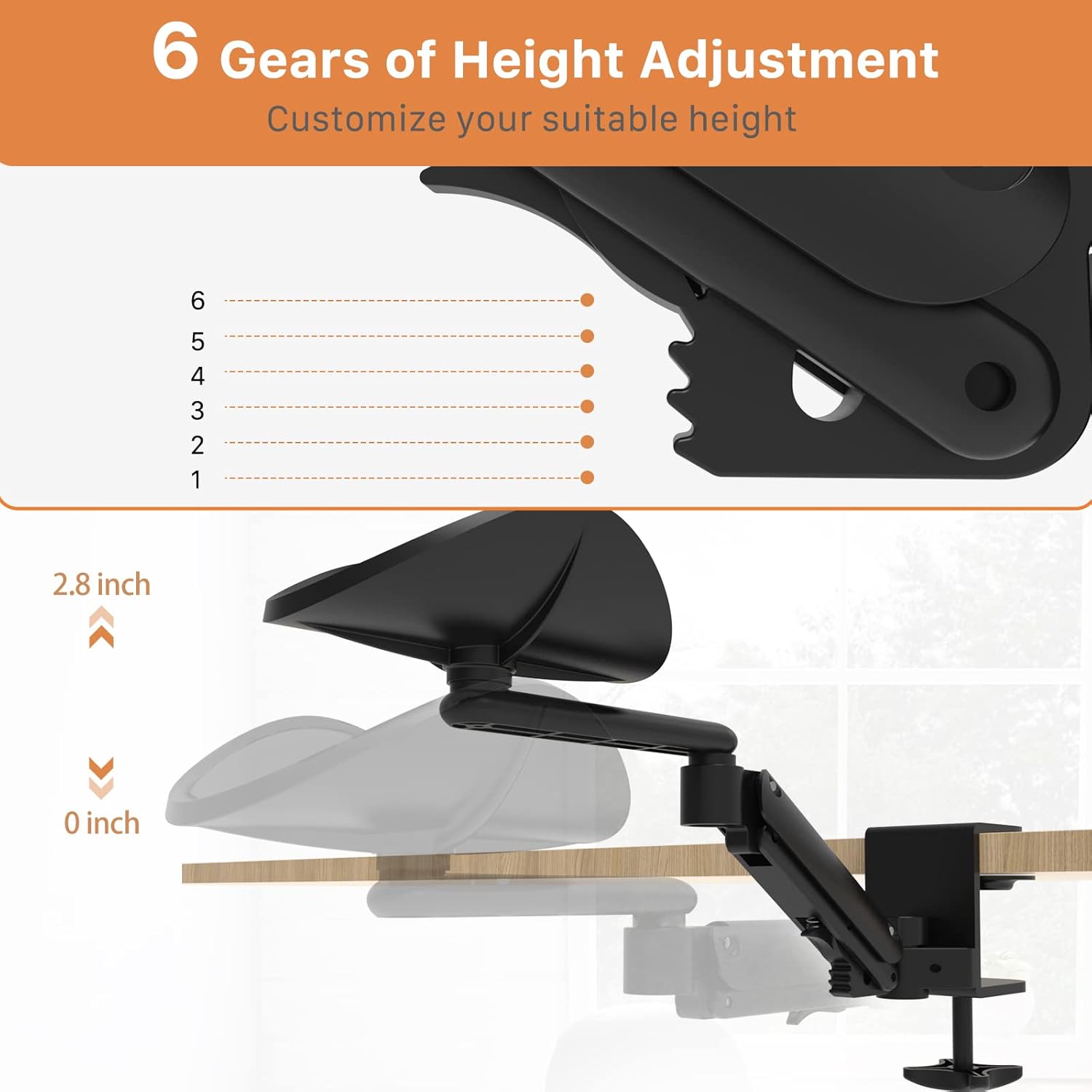 JOY worker Foldable Mobile Standing Desk and Ergonomic 360°Rotating Elbow Cushion Pad