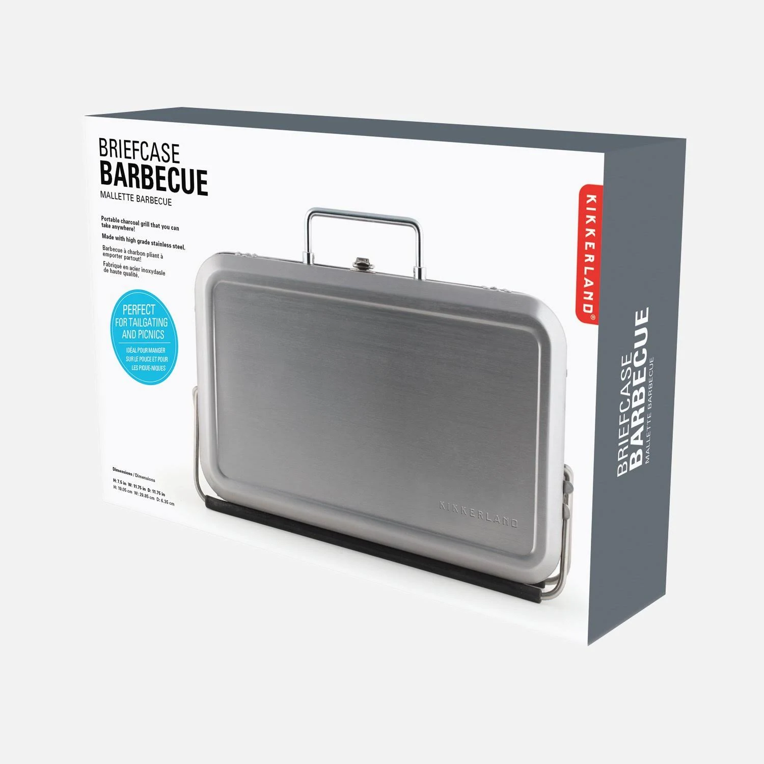 Kikkerland Bq01 Portable BBQ Suitcase Silver