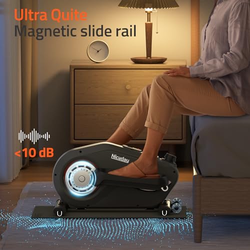 Niceday Under Desk Elliptical, Manual Quiet Elliptical, Foot Pedal Exerciser, Mini Elliptical Machines for Home Use, Portable Foot &Leg Pedal Exerciser, Exerciser for Seniors, Max Load 300LBS